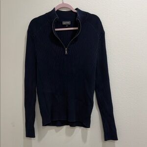Express Dark Blue Ribbed Sweater
